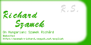 richard szamek business card