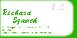 richard szamek business card